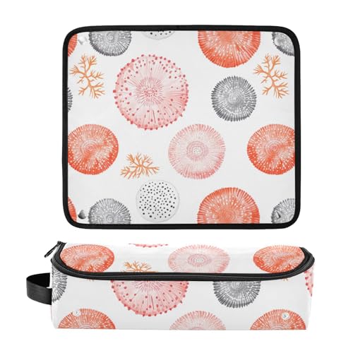 Bolsa de viaje blanca con diseño de erizo de mar para herramientas de cabello con almohadilla resistente al calor miniatura 3