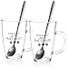 com-four® 2x Bicchiere da Latte Macchiato - Tazze Latte Macchiato con Cucchiai - Bicchieri da Caffè con Manici - per Tè, Cioccolata, Caffè, Cappuccino