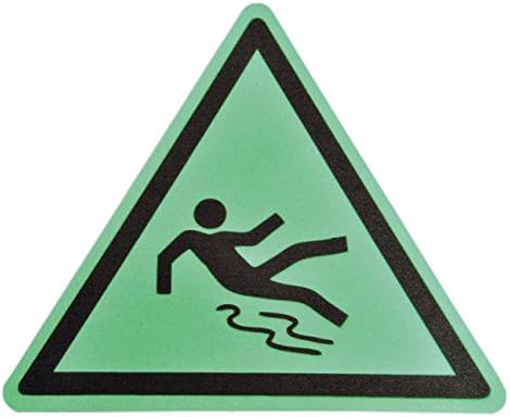 DMD Direct 14.126.G04 m2 Anti-Slip Tape Glow in Dark Marker Beware of Slippery Floor Triangle, Black