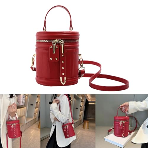 PU Leather Handbag Top Handle Cylinder Bag Crossbody Shoulder Bag for Daily Use3