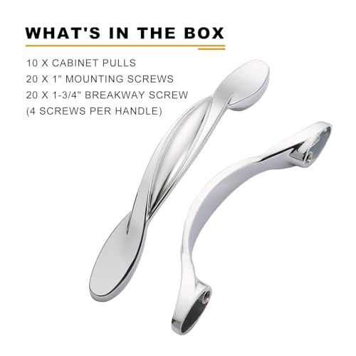 Image of Asidrama 30 Pack 3 Inch(76mm) Polished Chrome Kitchen Cabinet Handles, Cabinet Pulls Kitchen Cabinet Hardware for Cupboard Drawer Pulls