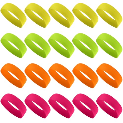 Hotop 20 Pcs Sport Stretchy Headbands for Girls Women Non Slip Soft Fabric Elastic Headband Bulk for...