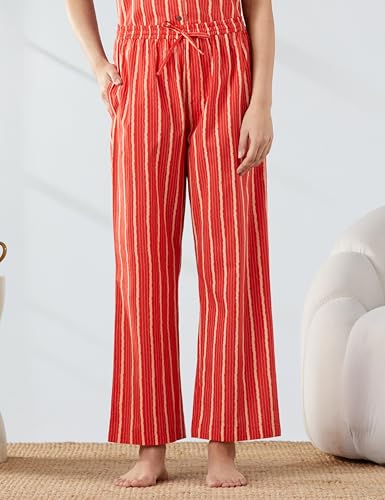 Image of Amazon Brand - Myx Women Cotton Shirt and Relaxed Pajama Set | Night Suit Set (Available in Plus Sizes)