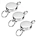 Produktbild 3 Stück Edelstahl Silber Retractable Schlüsselanhänger Recoil Keyring Heavy Duty Stahl