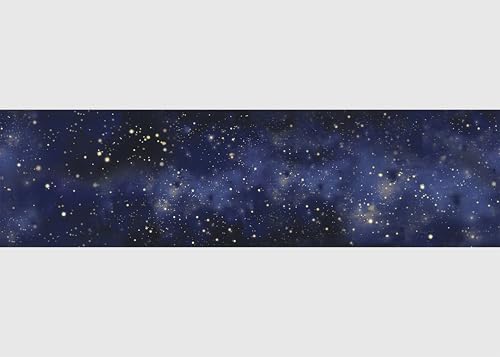 AG Design Selbstklebende Bordüre Universum, AWB 8452 | Wasserfest Dekoration für Wände, Möbel, Tapeten, Wandverkleidungen und Türen, Folie | Breite 500 cm x Höhe 13.8 cm