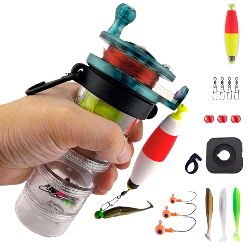 LoDinpo Pocket All-in-One Fishing Rod Small Pen Fishing Pole for Camping Bushcraft Survival Compact Emergency SurvivalFishingRodKit Fishing Gear Gifts for Starter Fisherman Survivalist Hiker Camper