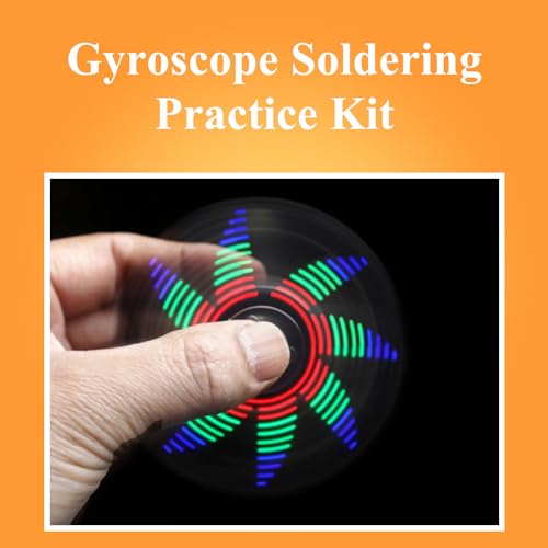 DIDODI Soldering Practice Kit Solder Kit Electronics DIY Kits 3 Leaves LED Rotating Gyroscope DIY Kit Soldering Project Kit
