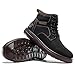 FLYLAND Men's Fashion Sneaker Chukka Boots Lace Up Leather Ankle Dress Boot Lightweight Non-Slip Walking Shoes Black 10.5