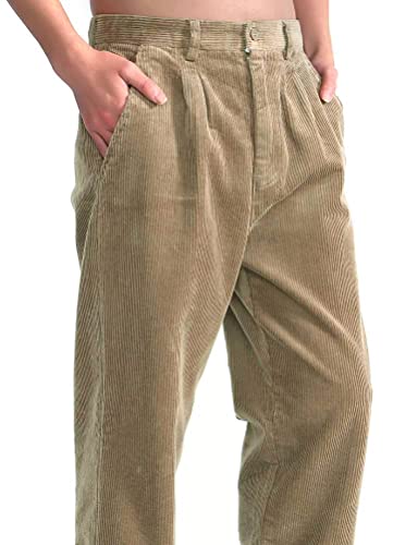 Idealsanxun Corduroy Pants For Men Casual Relaxed Fit Khaki Pants Slacks Trousers For Men (Khaki, 38Wx32L) #TOP1