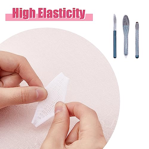 SUPERFINDINGS 90Pcs 3 Sizes PE Makeup Brushes Pen Guard Protector Set Reusable Expandable Mesh Cover Brushes Stretch White Saver Net(No Brushes) - Image 3