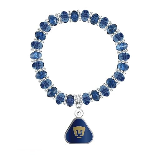 Simran International Pumas UNAM de La Liga MX Faceted Acrylic Beaded Stretch Bracelet