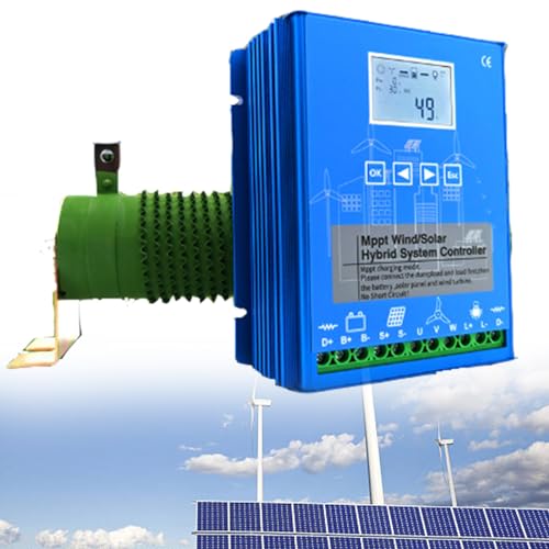 Lakenbroade 12000w Wind Turbine Free Energy Windmill with Vertical Axis, Wind Turbine Generator Mppt Charge Controller Wind Solar Hybrid Controller with Bluetooth MPPT Controller,24V
