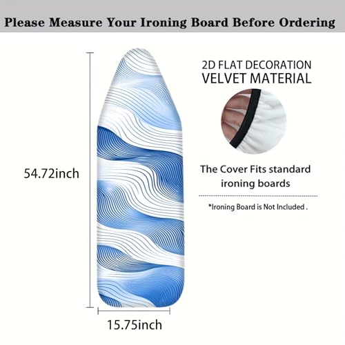 Image of Nuxovilar Flowing Wave Lines Ironing Board Cover 15x54 Polyester