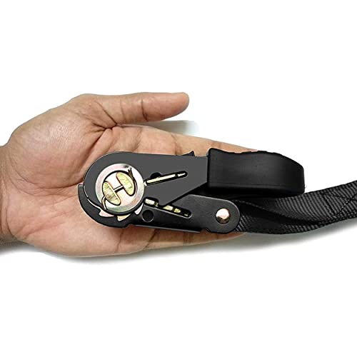 Sunferno Ratchet Straps Tie Down 2500Lbs Break Strength - 15 Ft - Heavy Duty Rachet - Safely Move Your Motorcycle & Cargo On Car, Truck, Trailer - Soft Loop Straps - Rachette Straps Black (4 Pack) #TOP7