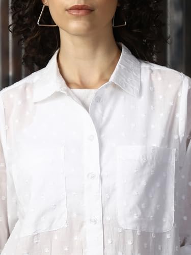 Image of HIGH Star Oversized Cotton Shirt for Women | Stylish Tops for Women | Comfortable and Trendy Casual Shirt