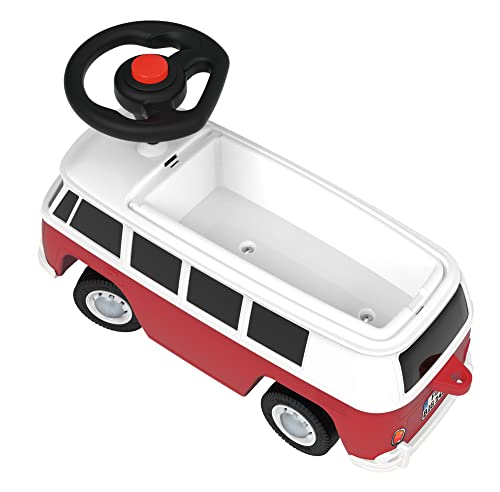 BIG – Bobby Car Baby VW T1 (rot-weiß) - Kinderfahrzeug mit Flüsterreifen, Hupe & Anhängerkupplung - Rutschauto für Kleinkinder & Kinder ab 18 Monaten (bis 50 kg) – Bild 5