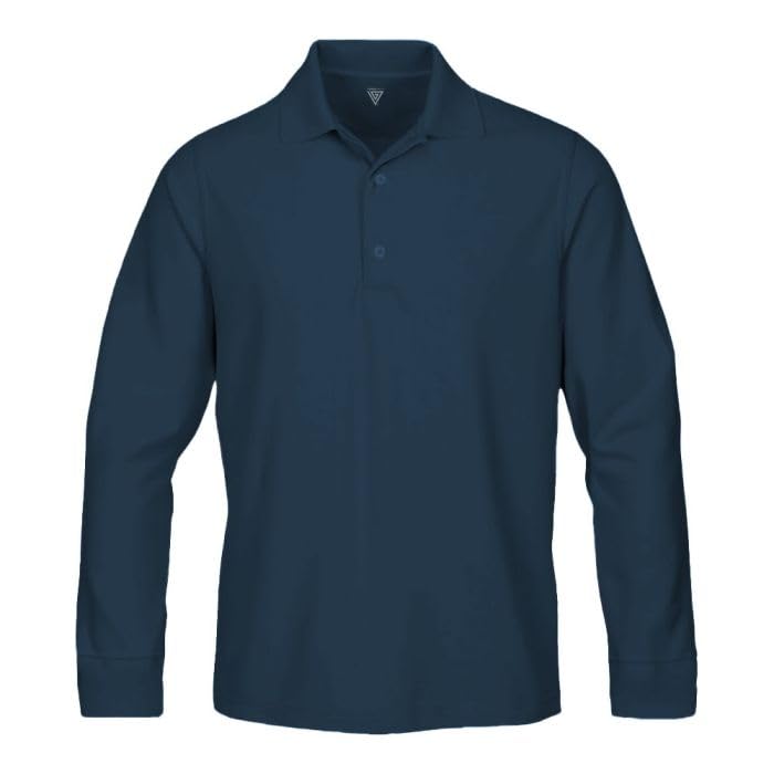 Image of VIPERGOLF Men's Classic Solid Long Sleeve Golf Polo T-Shirt