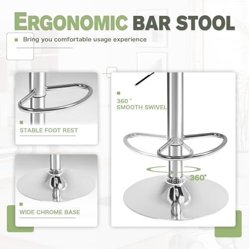 image for Furmax Bar Stools Modern Pu Leather Swivel Adjustable Hydraulic Bar St