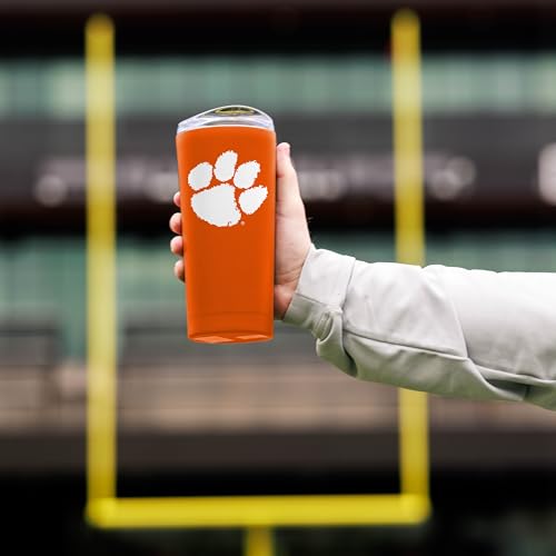 Image of Logo Brands NCAA 20 oz Powder Coat Stainless Tumbler -Double-Wall Insulated Everday Tumbler for Hot or Cold Drinks, High Lip Lid, Team Color