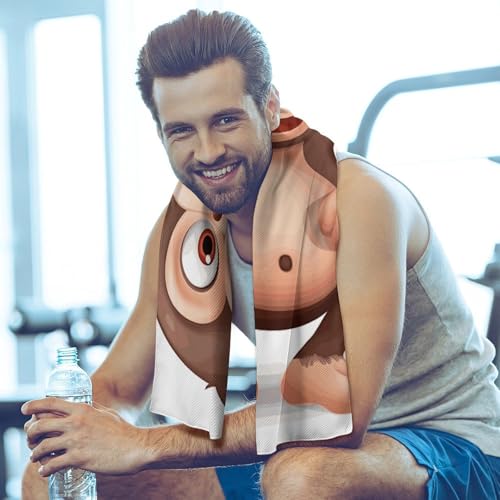 Serviette séchage rapide douce en microfibre motif singe pour sport