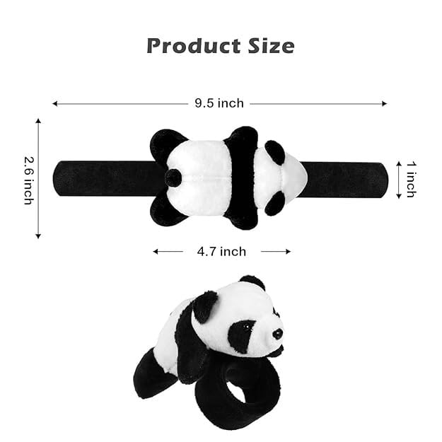 Image of Panda Slap Bands for Kids | Cute Plush Rakhi Slap Bracelet for Boys & Girls | Soft Adjustable Wristband | Unique Rakhi Gift for Brother | Return Gift for Birthday Parties
