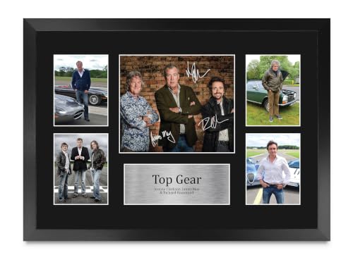 Regalos de Top Gear Póster Enmarcado A3 Réplica Autógrafo de Colección