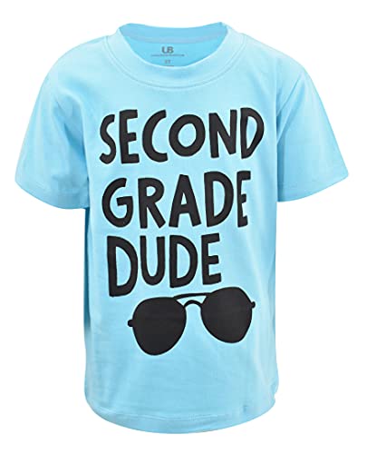 Unique Baby Boys Back to School Dude T Shirt (8Y Blue 2nd Grade)