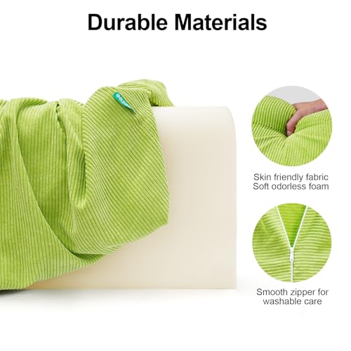 Image of AEOCOO Bed Bumpers for Toddlers, Size 2.3 Ft, Toddler Bed Rail Bumper Protector for Loft Beds & Bunk Beds, Premium Soft Memory Foam Bed Guardrail, Anti-Bump | Fall Prevention, Green
