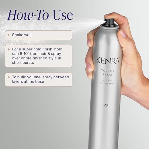 Kenra Professional Volume Spray 25 50% | Super Hold Finishing & Styling Hairspray | Flake-free & Fast-drying | Wind & Humidity Resistance | All Hair Types | 10 oz - 4