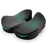 XomRo Coccyx cushions Tailbone Pain Relief Ergonomic Memory Foam seat Cushion Office chair Car Wheelchair Orthopedic Pressure Relief Hip Back support (Recommended Body Weight: up to 90 kg)