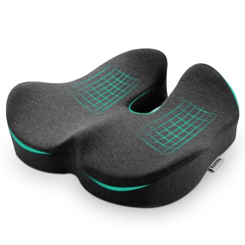 XomRo Coccyx Cushion Tailbone Pain Relief Ergonomic Memory Foam seat Cushion Office chair Car Wheelchair Orthopedic Pressure Relief Hip Back support (Recommended Body Weight: up to 90 kg)