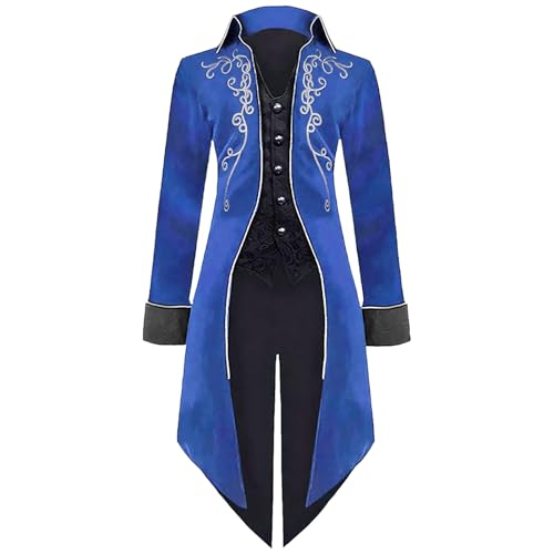 MVFEUIJ Chaqueta Medieval Steampunk de Cola Gótica Vintage para