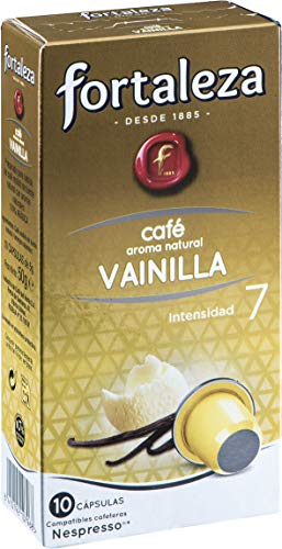 Café Fortaleza - Cápsulas de Café aroma natural Vainilla compatibles con Nespresso - Pack 10 x 8-80 cápsulas