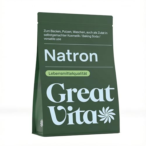 GreatVita Natron Pulver 4.5kg Lebensmittelqualität E500ii - Backpulver Großpackung Natriumhydrogencarbonat