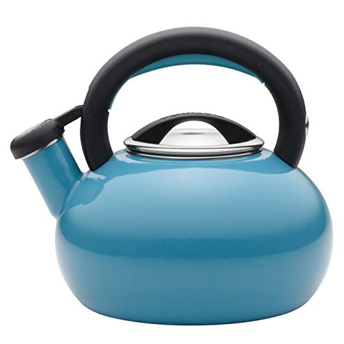 Circulon Sunrise Whistling Kettle/Stovetop Teakettle/Tea Pot, 2 Quart, Turquoise