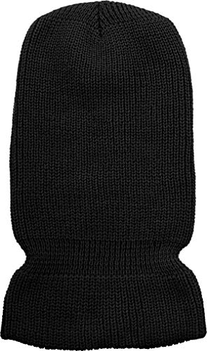 KBH-16 BLK Three Hole Mask Winter Knit Ski Hat Ribbed Beanie Balaclava - Thumbnail 6