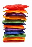 Dondor Multicolored Bean Bags, Strong Nylon Bean Bags, 5" Inch (Multicolored, 12 Pack)