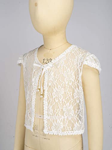 Jhaoyu Girls Floral Lace Bolero Shrug Wedding Flower Girls Dress Cover Up Cardigan4