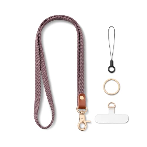 MORSUNBELA Schlüsselanhänger Band Lang Schlüsselband zum Umhängen Lanyard Schlüsselband Mauve