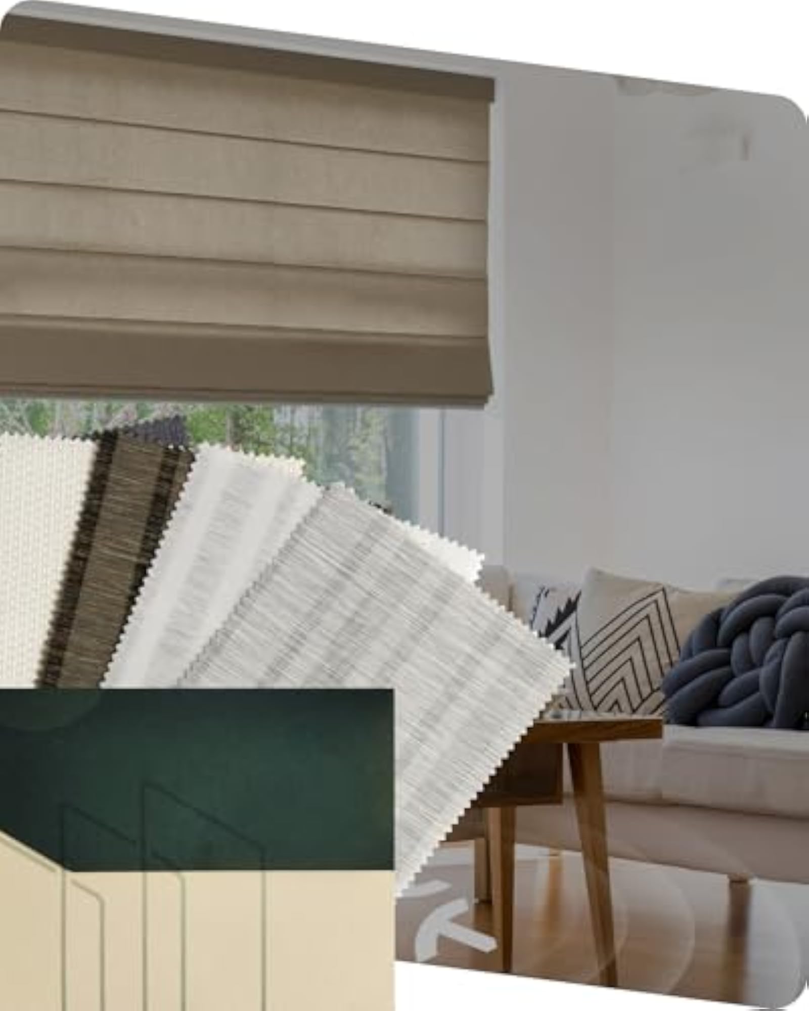 Smart Matter Roman Shades, Custom Fabric Samples