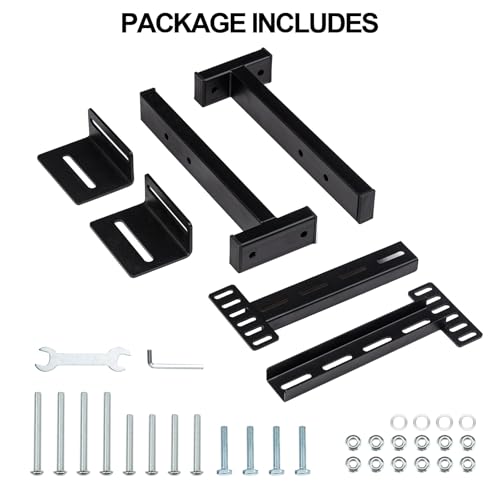 2 Pack Adjustable Headboard Brackets for Bed Base, Metal Headboard Brackets kit for Bed Frame, Black Footboard Extension Kit (Check Dimensions Before Order) by Sancunhui - Used condition - Image 9
