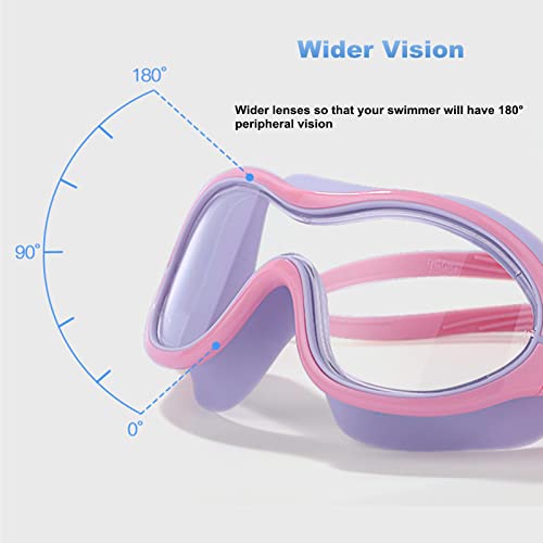 Uv Waterproof Anti Fog Swimwear Eyewear Swim Diving Water Glasses Adjustable Swimming Goggles Women Men Sports Eyewear (Pink) #TOP3