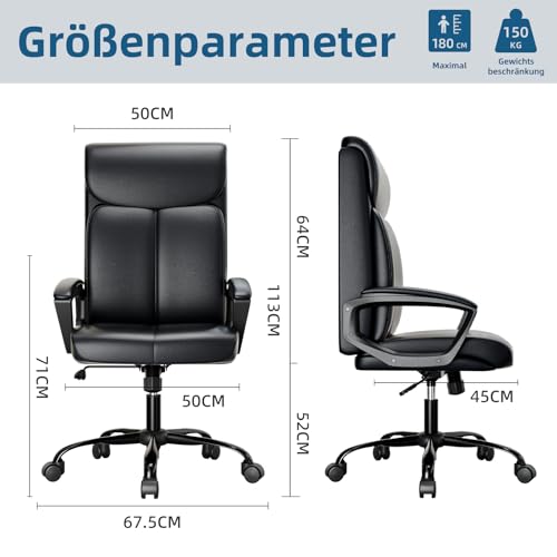 Asukale Ergonomischer Bürostuhl, Schreibtischstuhl, Chefsessel, Office Chair, PC Computerstuhl, mit...