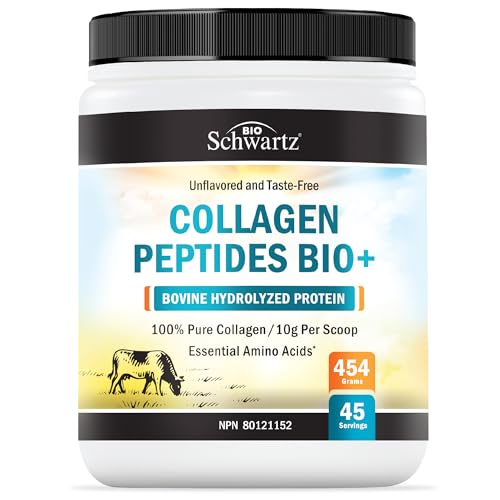 Collagen Peptides Powder | Hydrolyzed Collagen Powder with 18 Essential Amino Acids | Supports Healthy Skin Hair & Nails | Bone & Joint Support | Unflavored, Non GMO, Gluten Free | Easy to Mix | 16 oz
