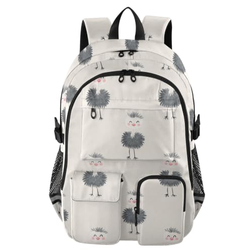 Mochila para laptop 17.5" de viaje emu offwhite grande para equipaje de mano