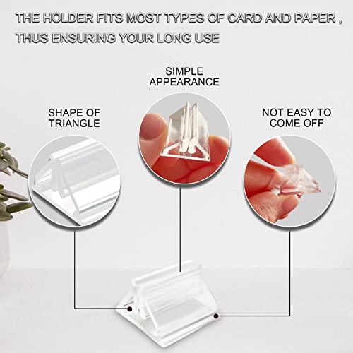 LLMSIX 24 Pieces Clear Card Stand and Display Holder, Plastic Place Holders for Business Cards Photo, DIY Board Games - Image 3