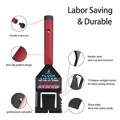 Floor Lifter Baseboard Removal Multi-Tool, Tile Removal Tool For Lifting, Scraping, Prying, Flat Pry Bar With Nail Puller For Molding, Flooring, Wood Trim, Remodeling #TOP1