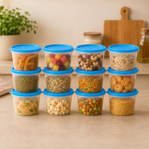 Image of Cutting EDGE Nesterware 750ml Stackable Food Container (Set of 12, Purple) | BPA-free plastic, stackable design, leak-proof, kitchen storage, pantry, fridge, meal prep, reusable, travel use