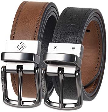 Columbia Boys' Big 1" Wide Classic Reversible Belt, Tan/Black, Medium (26-28)