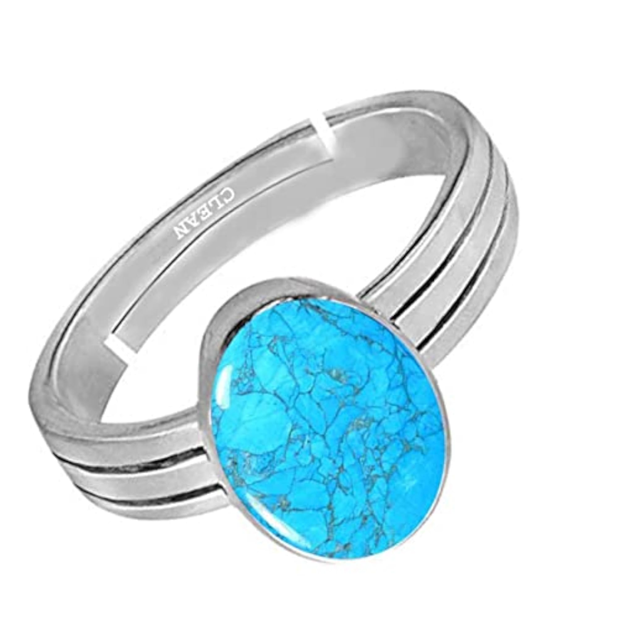 Unisex Turquoise 10.25 Ratti Adjustable Ring in 925 Sterling Silver